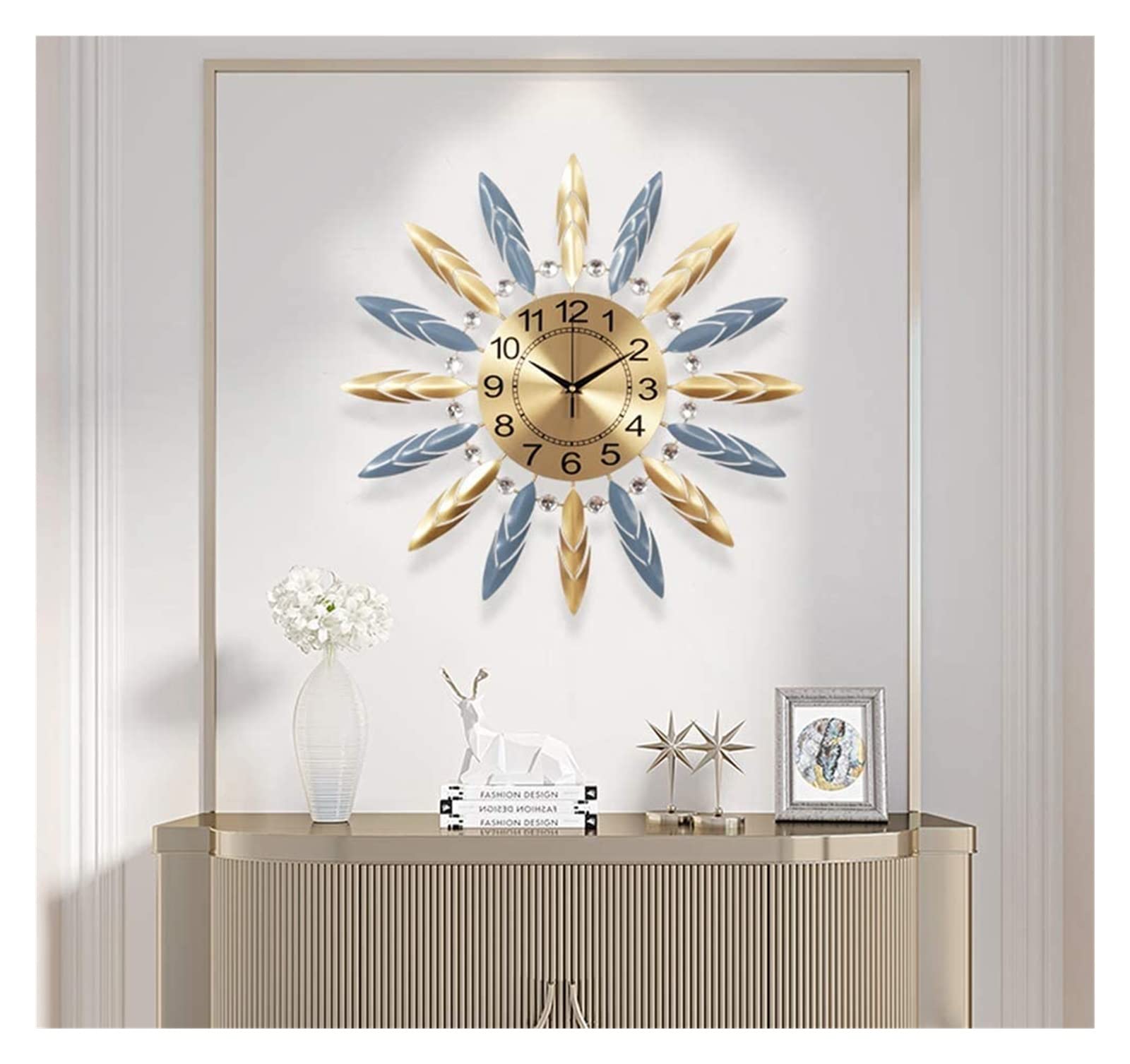 3D Sunburst Metal Wall Clock - Large Silent Non-Ticking Modern Quartz Decoration for Living Room, Bedroom & Office | Home Decor & Gift Idea