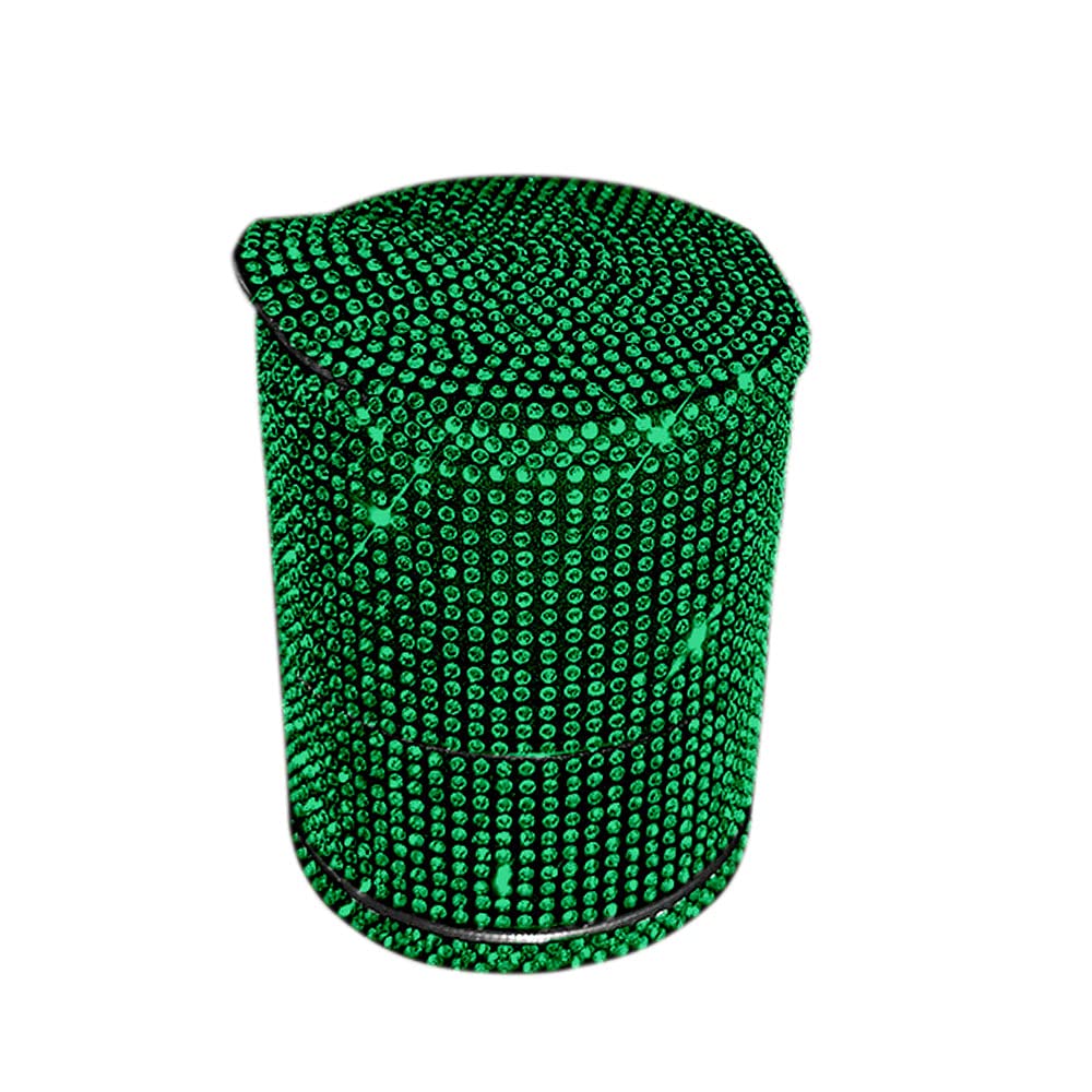 Bling Car Ashtray with Blue LED Light - Portable Smokeless Cigarette Holder for Car Cup Holder | Car Accessories for Women | Ideal for Car, Home & Office Use | Perfect for Road Trips, Commuting & Indoor Smoking (Green)