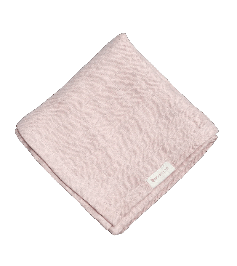 Fabelab Pale Rose Muslin Blanket - Soft Organic Cotton Baby Swaddle & Nursing Cover for Newborns, Infants - Perfect for Nursery, Stroller, and Breastfeeding