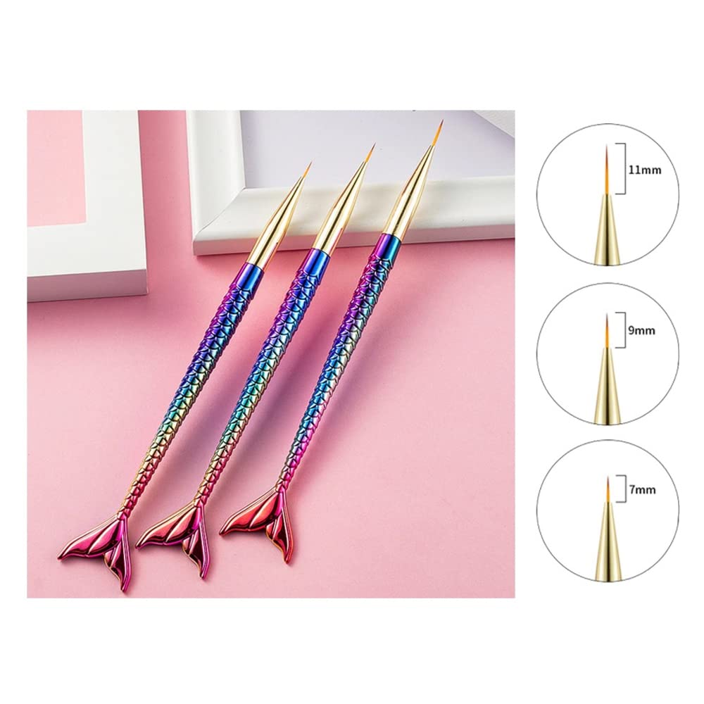 Savni Metallic Mermaid Detailing Brush Set of 3 - Professional Makeup Brushes for Eyeshadow, Eyeliner & Contouring | Perfect for Bridal, Party & Special Occasion Makeup
