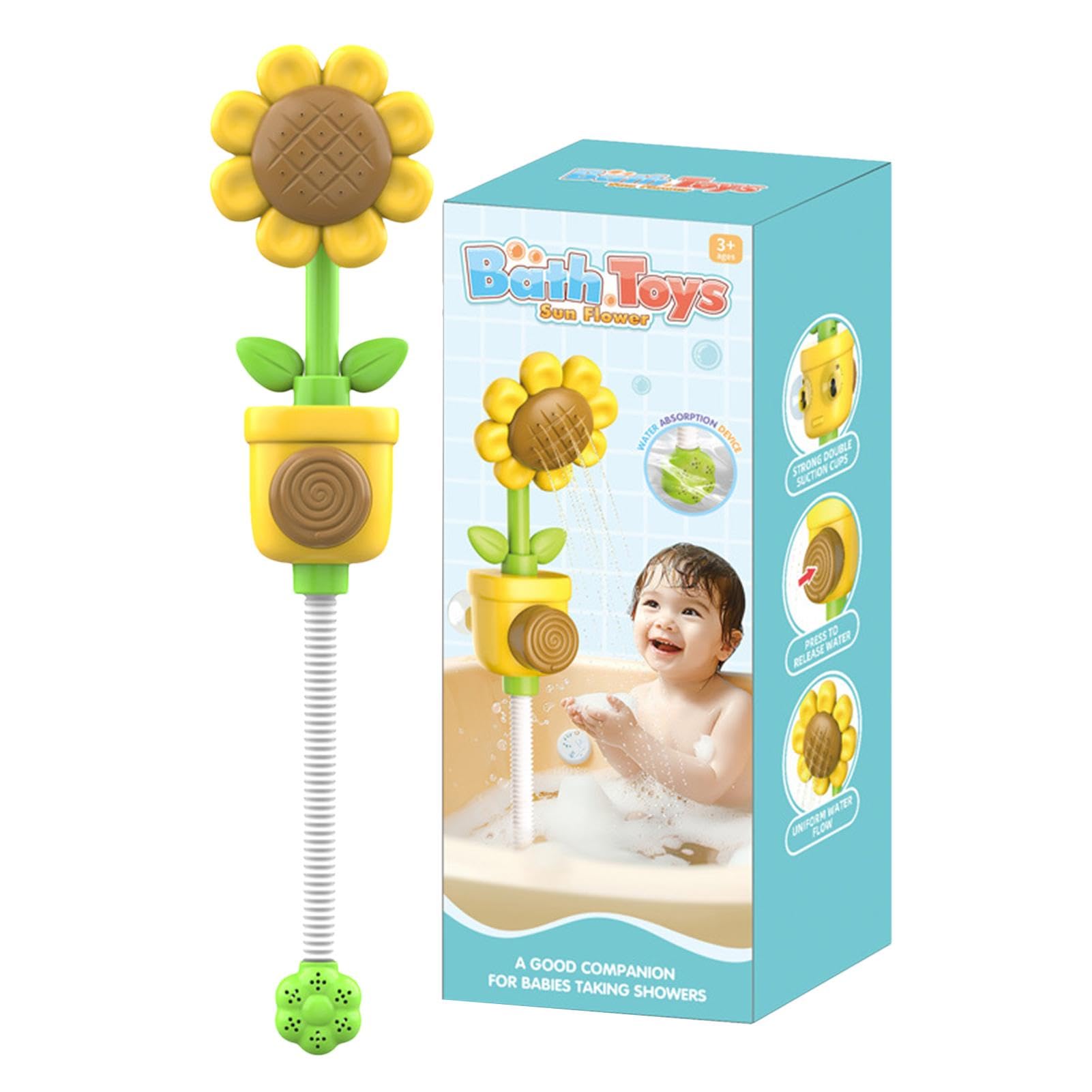 Bathtub Toy Shower Head - Water Sprayer Clockwork Bath Toy for Toddlers | Fun Water Play Shower Head for Kids in Pool & Bathtub | Perfect for Sensory Play, Bath Time Fun & Outdoor Water Activities