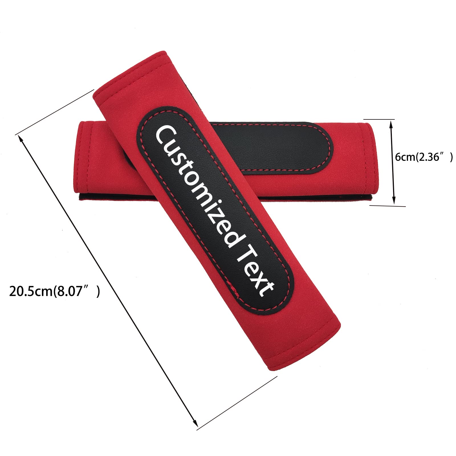 Custom Suede Car Seat Belt Cover Pad - Personalized Shoulder Protector for Comfort & Safety (Red) | Ideal for Long Drives, Road Trips & Daily Commutes