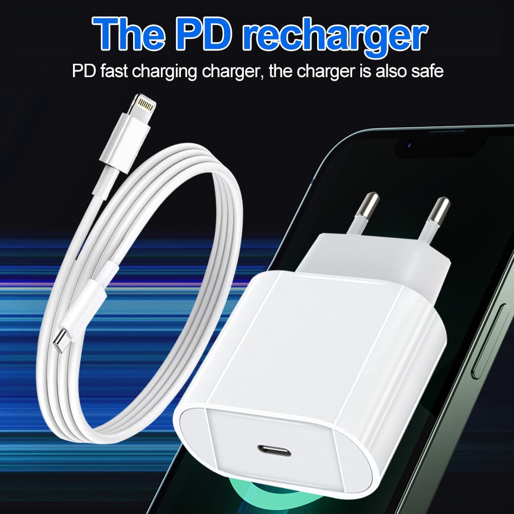 MFi Certified 30W Fast Charger for iPhone with 6FT USB C to Lightning Cable - PD Quick Charger Compatible with iPhone 14/14 Plus/14 Pro/14 Pro Max/13/12/11/SE & iPad - Perfect for Home, Office & Travel Charging