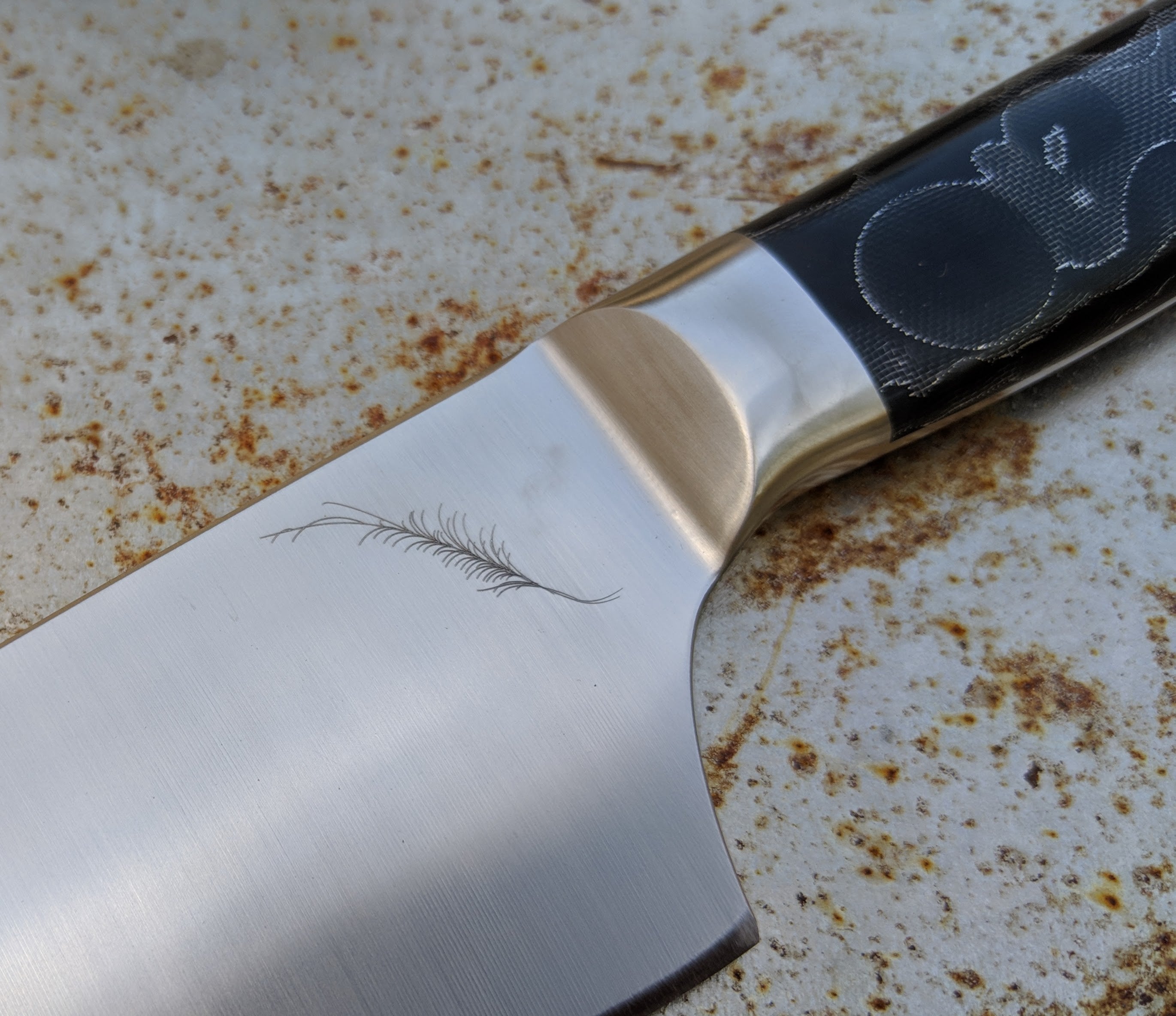 Premium Ferrum BLACK MOON 8-Inch Chef Knife - High Carbon Stainless Steel Kitchen Knife for Professional Chefs & Home Cooking - Perfect for Slicing, Dicing & Chopping Vegetables, Meat & Herbs