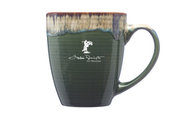 Remington Logo Ceramic Coffee Mug - 16oz Stoneware Cup for Tea, Hot Chocolate & Office Use - Green Pottery Gift for Men & Women