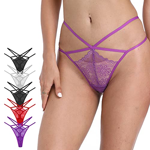 5 Lace Exotic Thongs