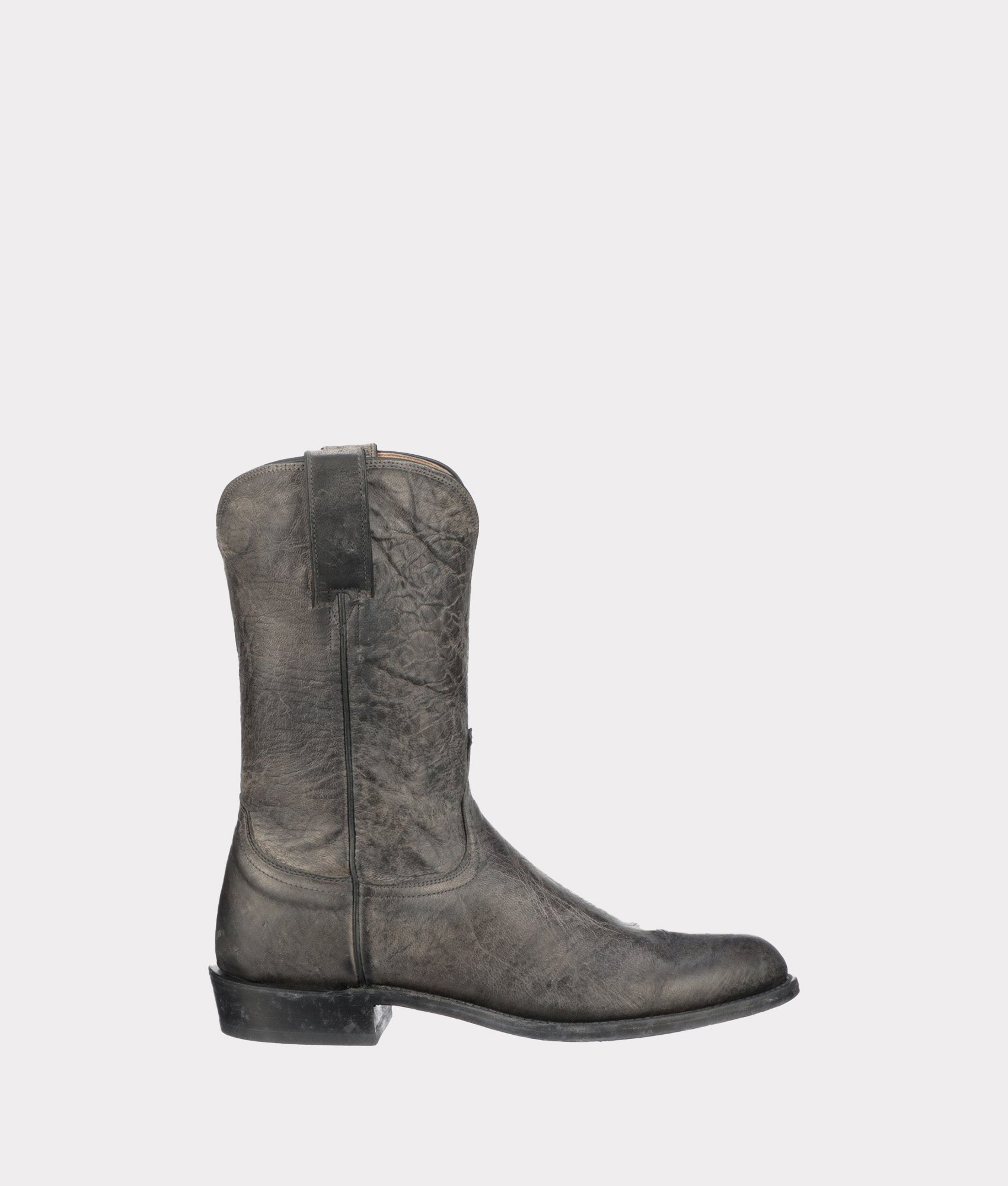 Leadville Roper Boots for Men - Premium Anthracite Leather Cowboy Boots for Western Riding, Country Style & Outdoor Work