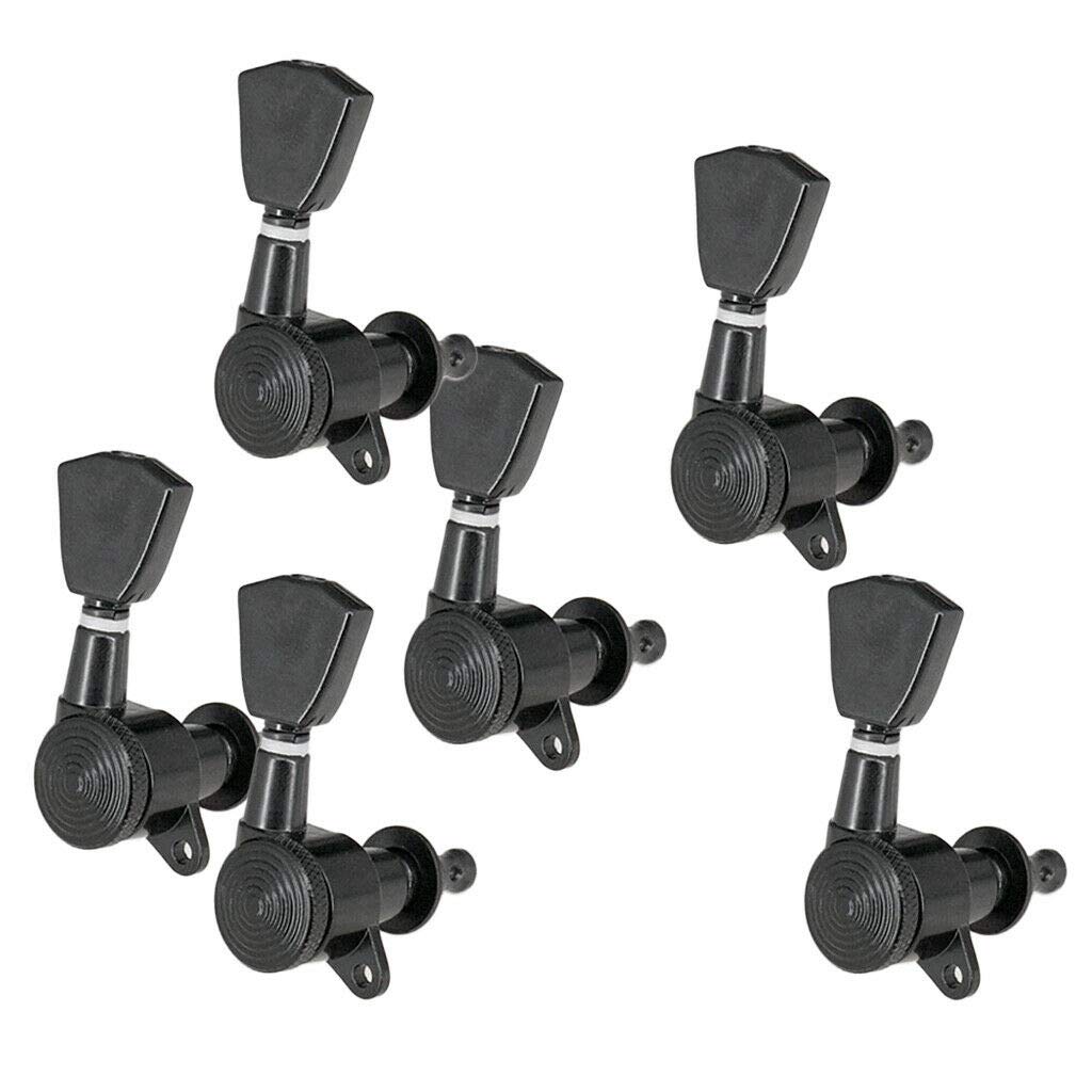 Premium 6-in-Line Locking Tuners for Electric Guitar - Right-Handed, Black - Smooth String Tuning & Enhanced Stability for Rock, Blues & Metal Performances