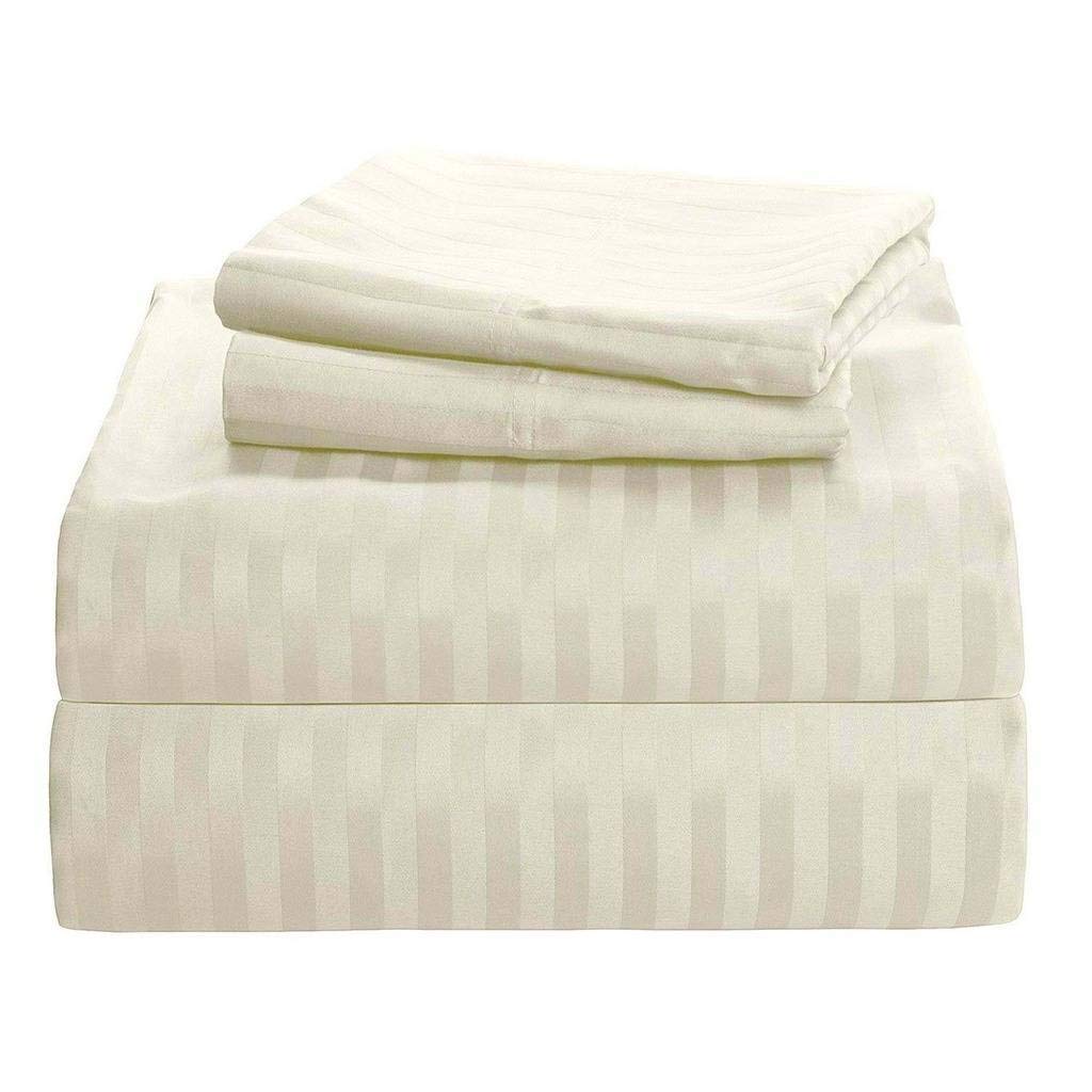 100% Cotton King Size Sheet Set - 400 Thread Count Sateen Sheets with Deep Pocket Fitted - Silky Soft Long Staple Cotton Bedding for Luxurious Comfort | Perfect for Master Bedroom, Guest Room & Hotel Use