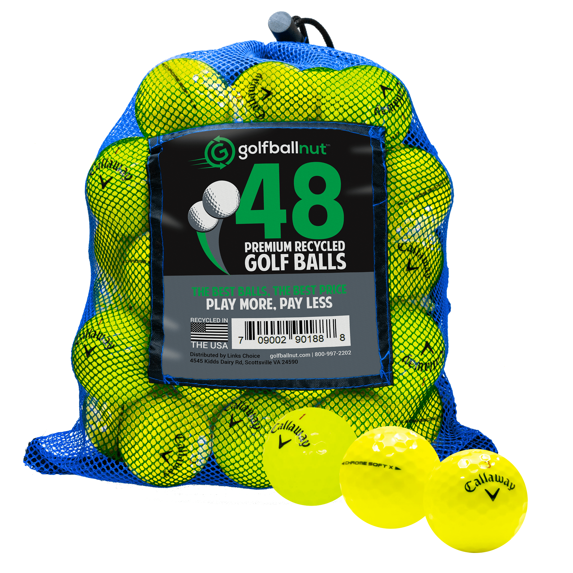 Used Callaway Chrome Soft X Tour Mix Golf Balls - 12/24/36 Pack Bulk Mesh Bags for Practice & Tournament Play | Premium Recycled Golf Balls for Driving Range, Course & Training