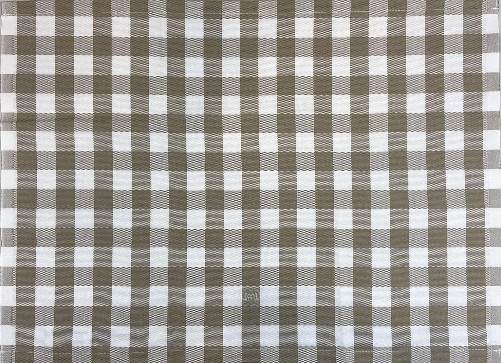 Premium Gingham Check Table Placemats Set of 4 - 100% Cotton Taupe Plaid Dining Mats 20