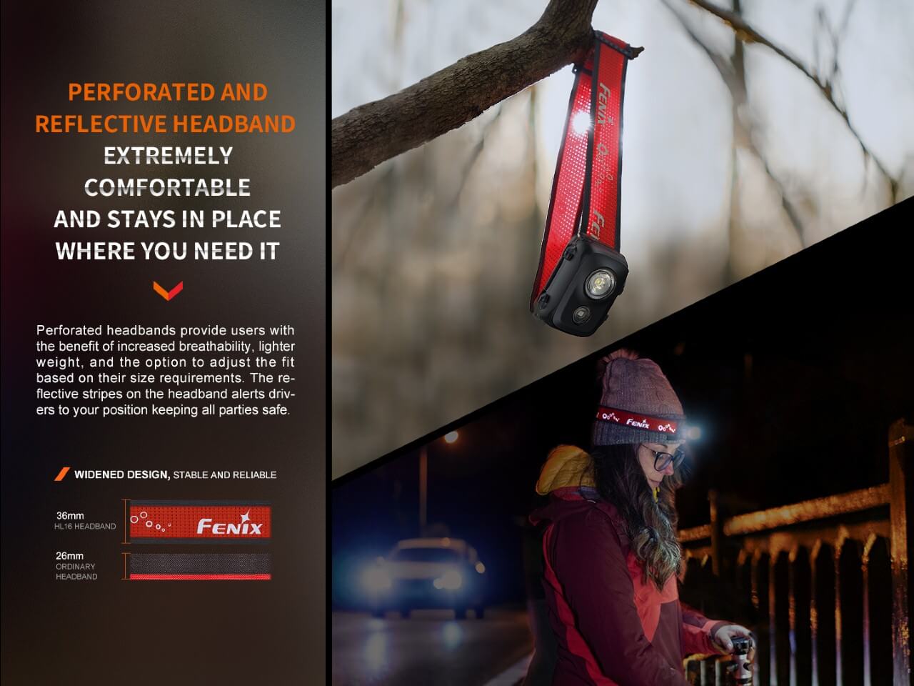 Fenix HL16 Lightweight Outdoor Hiking LED Headlamp - 300 Lumens, USB Rechargeable, Waterproof Headlight for Camping, Running, Fishing & Emergency Use