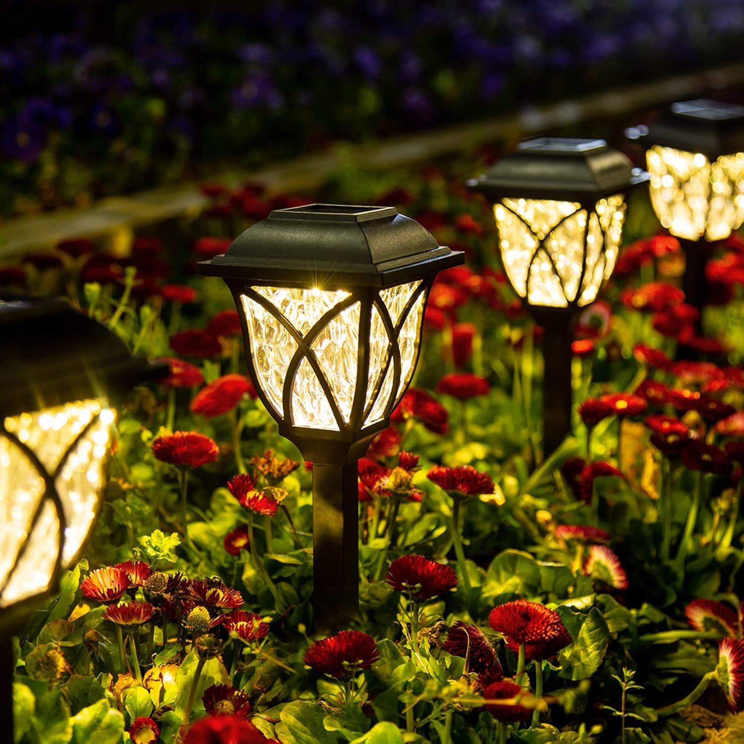 6 Pack GIGALUMI Solar Lights Outdoor Waterproof - LED Solar Garden Lights for Yard, Patio, Walkway & Landscape Decor (Warm White) | Perfect for Garden, Pathway & Outdoor Lighting at Night