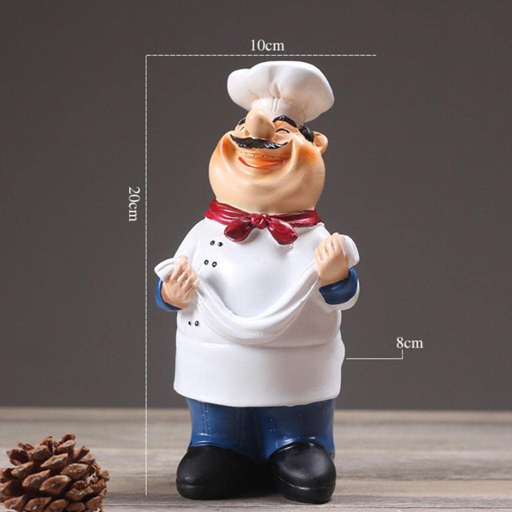 2-Piece Modern Beige Chef Figurine Set - Elegant Kitchen Decor for Home, Restaurant & Office - Perfect for Countertop, Shelf & Table Display