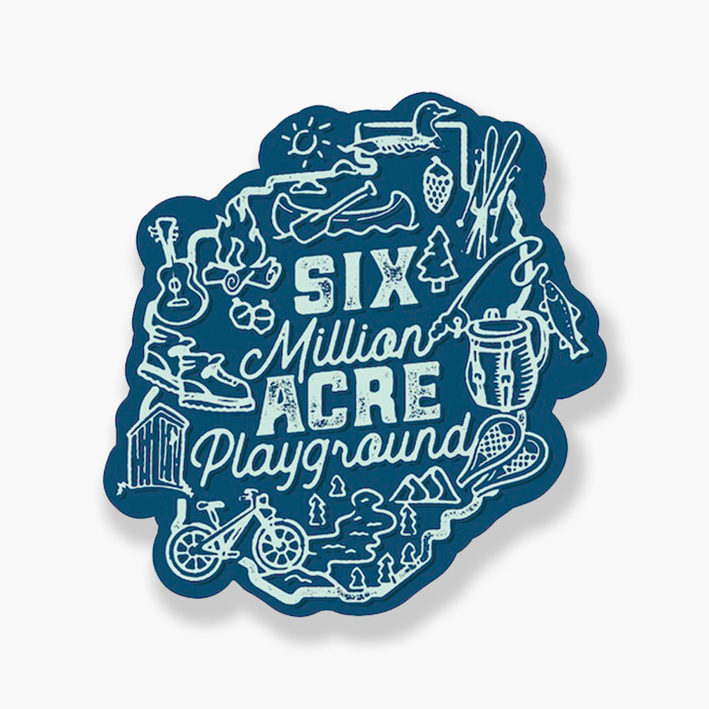 6 Million Acre Playground Stickers - Waterproof Vinyl Decals for Laptops, Cars, Water Bottles & DIY Crafts
