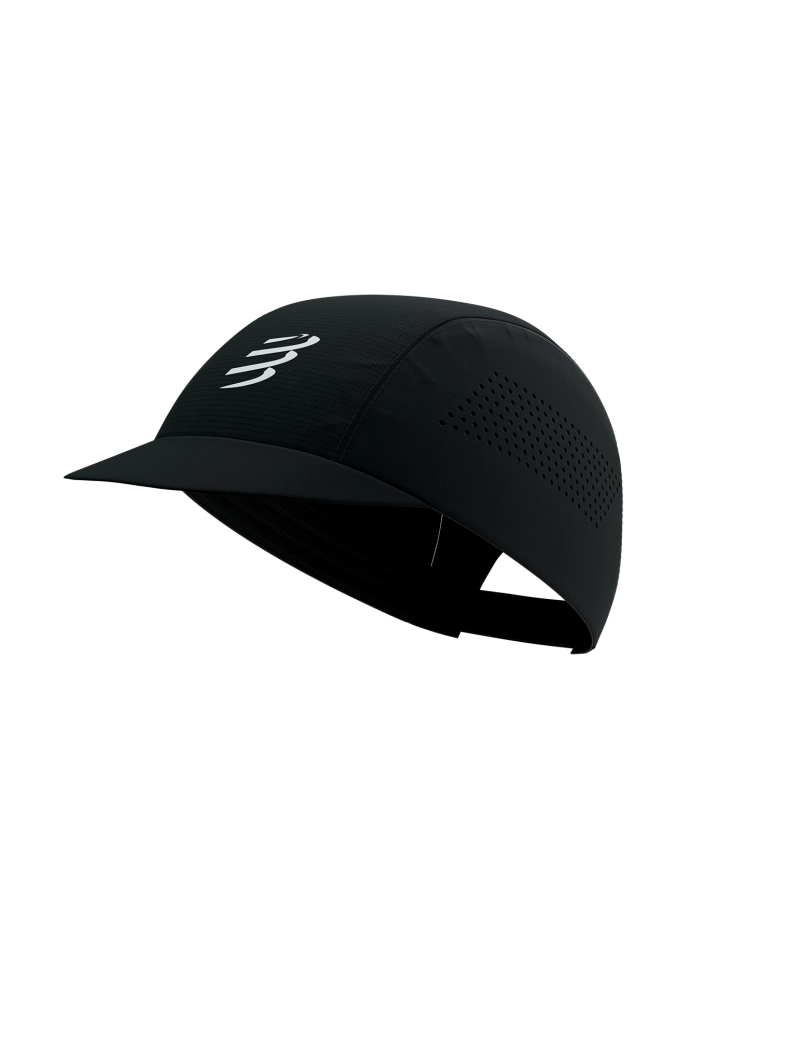 Compressport Unisex Pro Racing Cap - Lightweight Breathable Running Hat for Men & Women - Black - Ideal for Marathon, Cycling, and Outdoor Sports