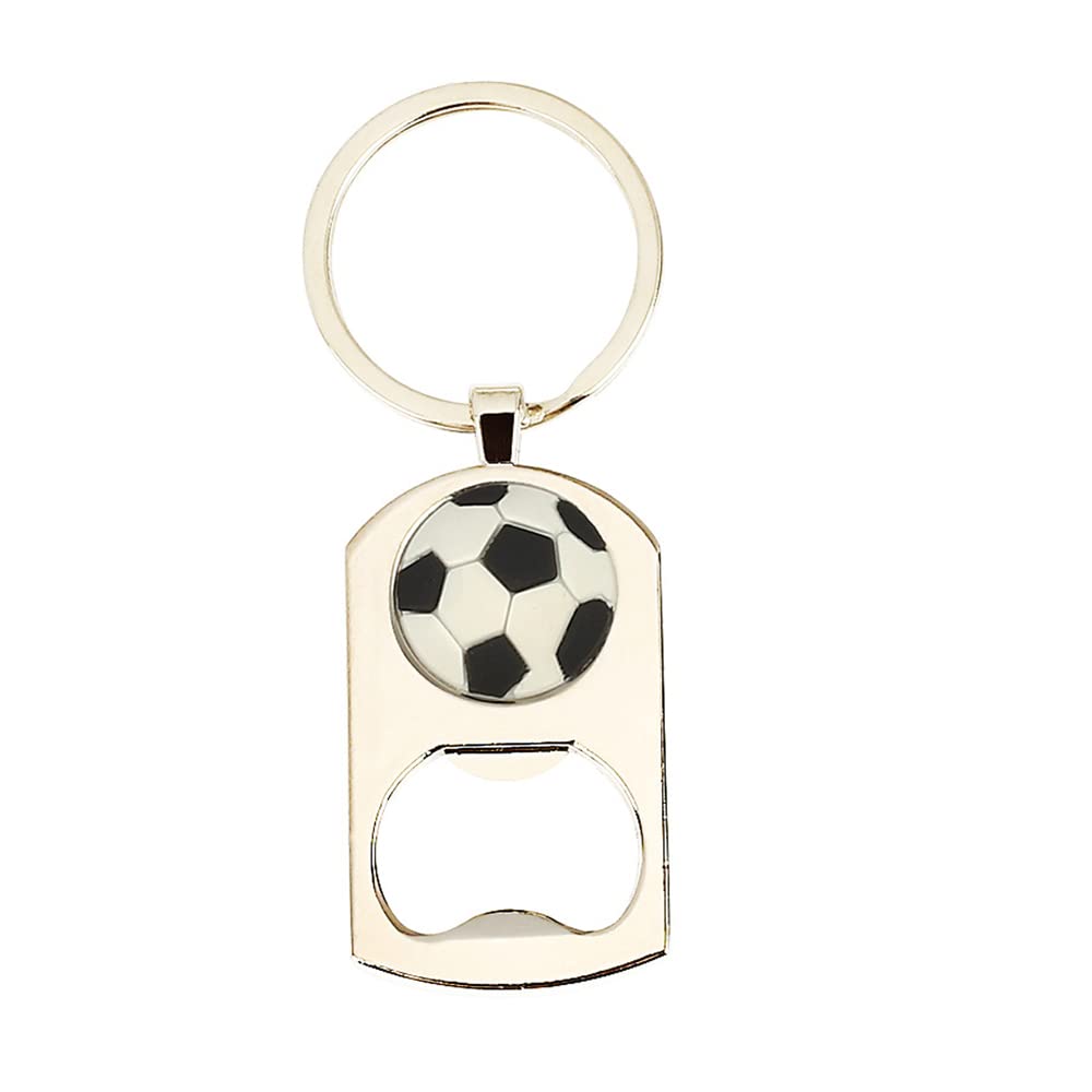 Portable Football-Shaped Bottle Opener Keychain - Stainless Steel Beer Bottle Opener Key Ring for Men & Women - Perfect for Parties, Camping, and Outdoor Adventures