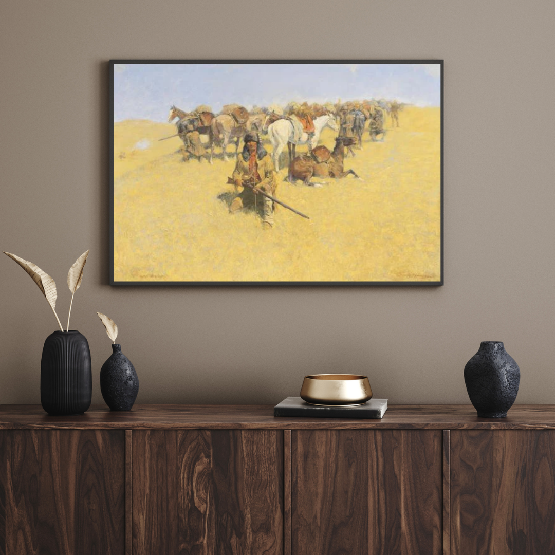 An Old Time Plains Fight 1904 - Vintage Western Cowboy Duel Poster - Perfect for Wild West Decor, Man Cave, or Western Themed Parties