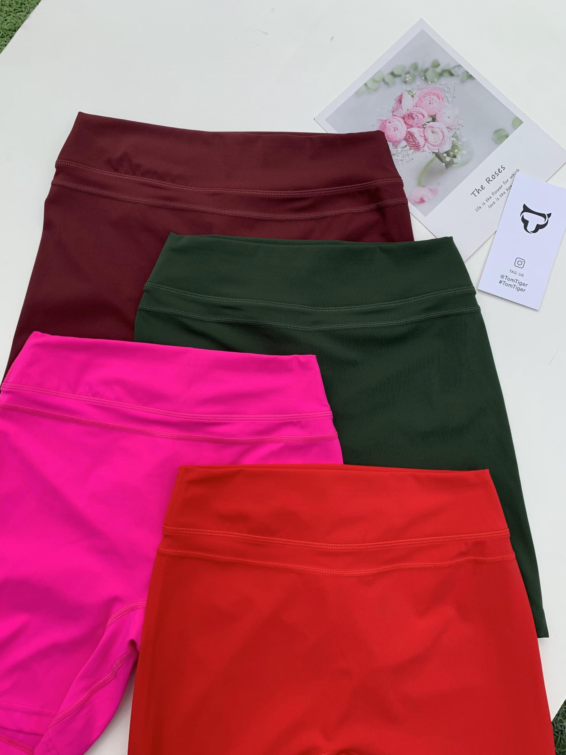 TomTiger High Waist Yoga Shorts for Women - Tummy Control Workout Biker Shorts with Butt Lifting Design - Perfect for Yoga, Gym, Running & Lounge Wear