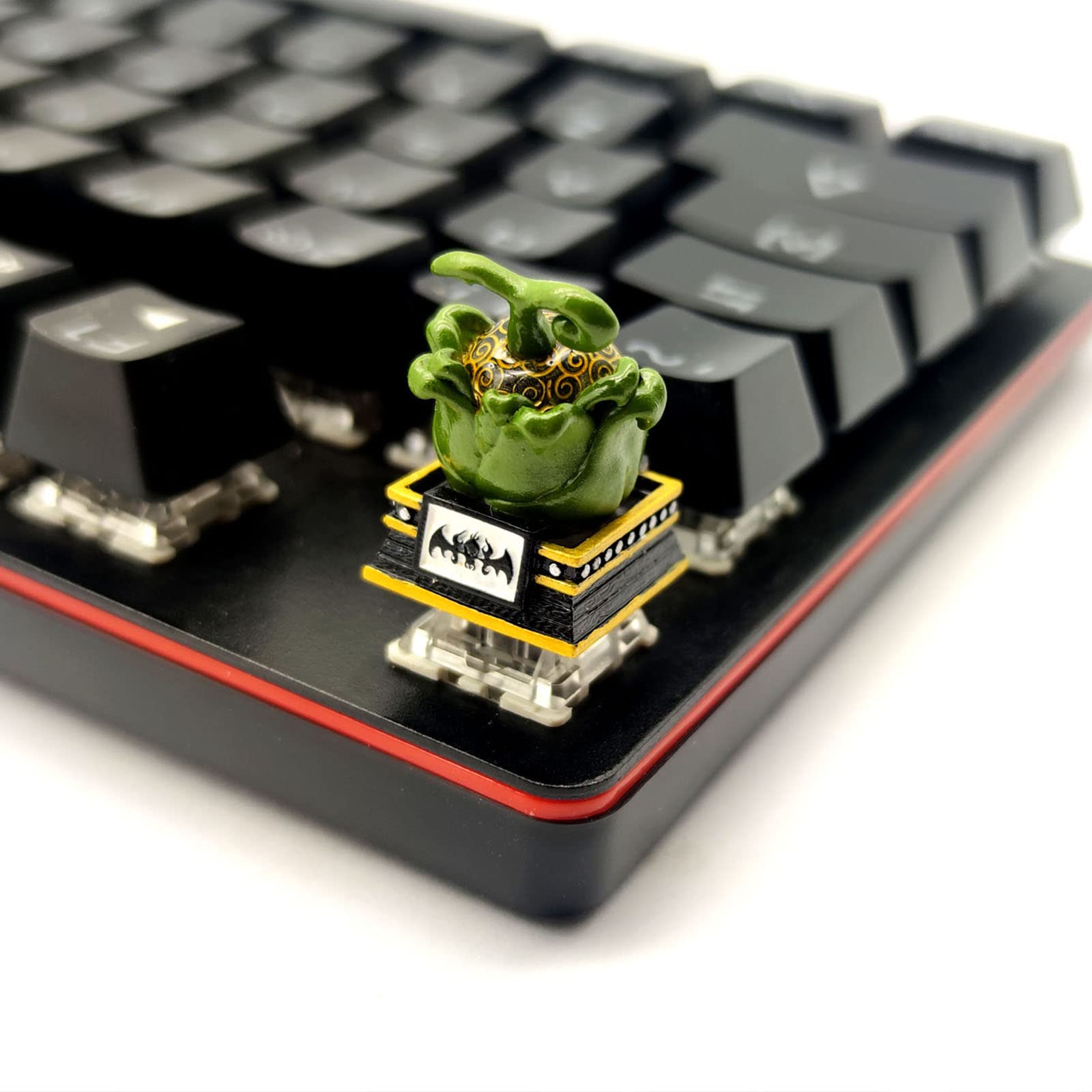 Custom Devil Fruit Resin Cherry MX Switch Mechanical Keyboard Keycap - Handmade Single Green Keycap for Gaming & Typing - Perfect for Anime Fans & Mechanical Keyboard Enthusiasts