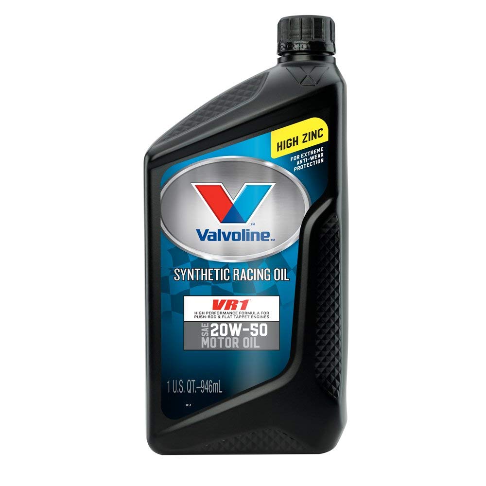 Valvoline VR1 SAE 20W-50 Full Synthetic Racing Motor Oil - 1 Quart Bottle (12 Pack) - High Performance Engine Protection for Classic Cars, Muscle Cars & Racing Vehicles