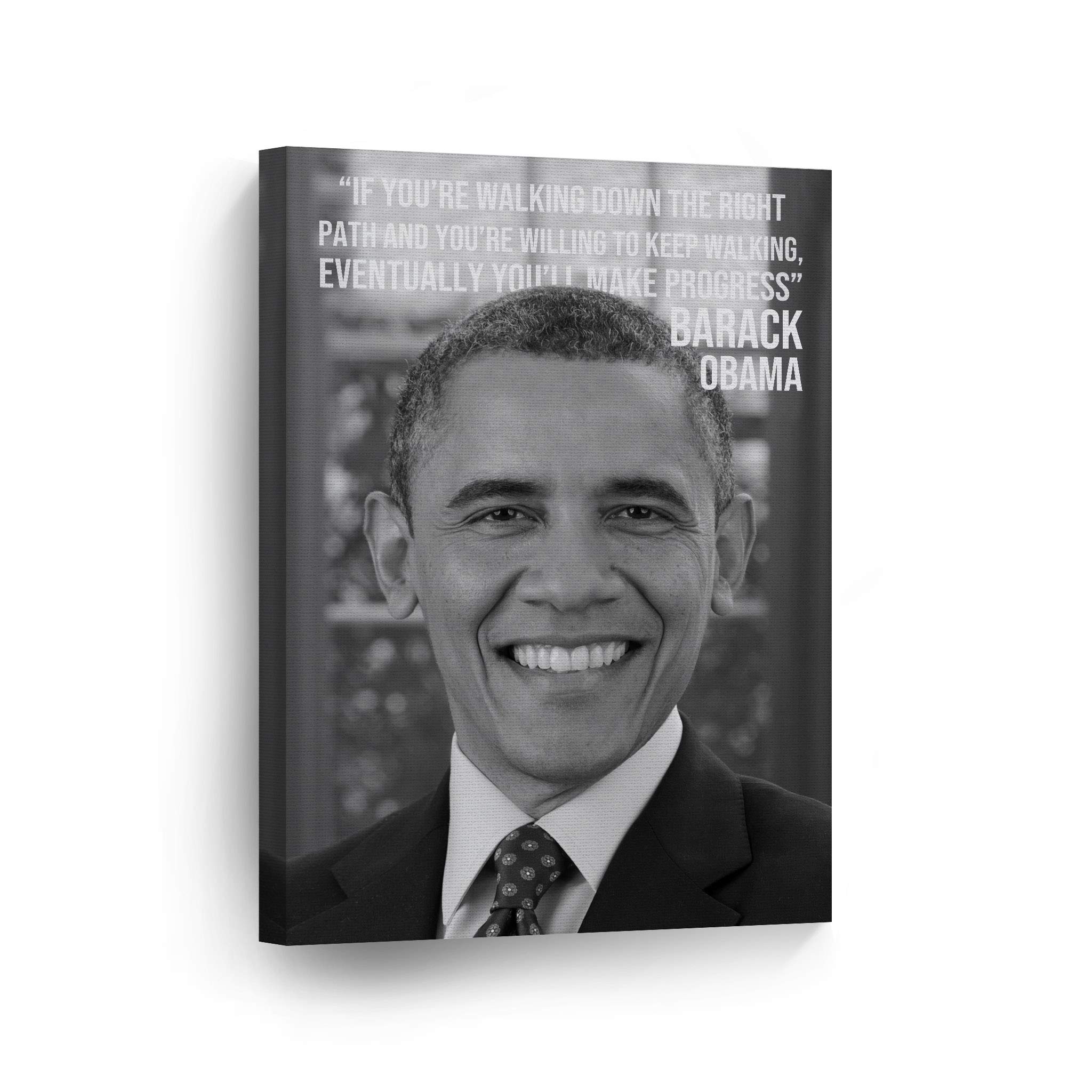 Barack Obama Motivational Quote Canvas Wall Art Print - 44th US President Portrait, Inspirational Home & Office Decor for Living Room, Library - 36x24 Inches, Perfect for American History Enthusiasts & Political Memorabilia Collectors