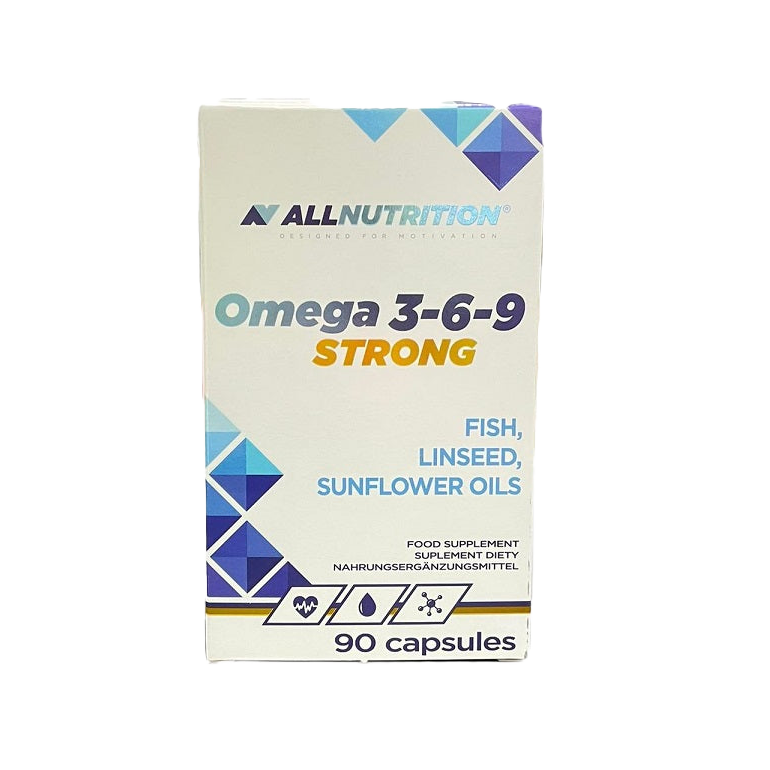 Allnutrition Omega 3 6 9 Strong Supplement - 90 Softgel Capsules for Heart, Brain & Joint Health - Supports Immune System & Healthy Skin - Perfect for Active Lifestyles & Daily Wellness Routine