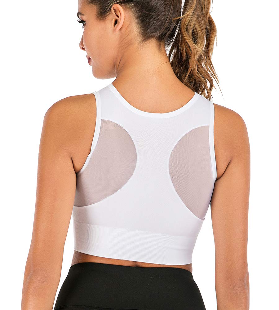 High Neck Longline Sports Bras for Women - Workout Bras & Crop Top for Running, Yoga, Gym - Perfect for High-Intensity Training & Everyday Wear
