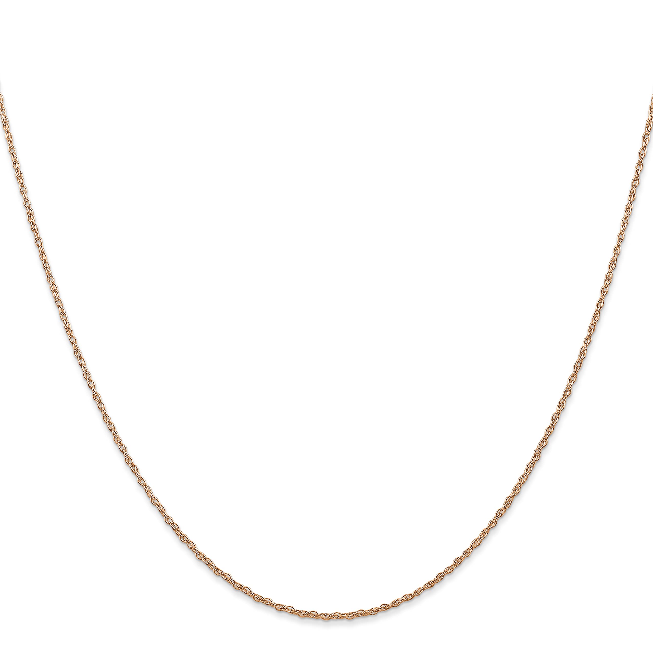 14K Solid Rose Gold 0.7mm Cable Rope Chain Necklace for Women - Dainty Twisted Link Layering Jewelry, Perfect for Everyday Wear, Gifts & Special Occasions