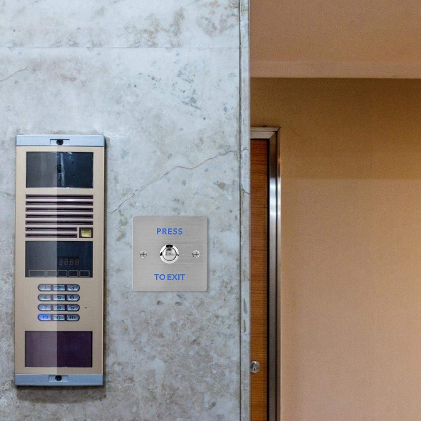 Stainless Steel Exit Door Release Button - Access Control Switch for Smart Security Locks | Ideal for Hotels, Homes & Office Buildings