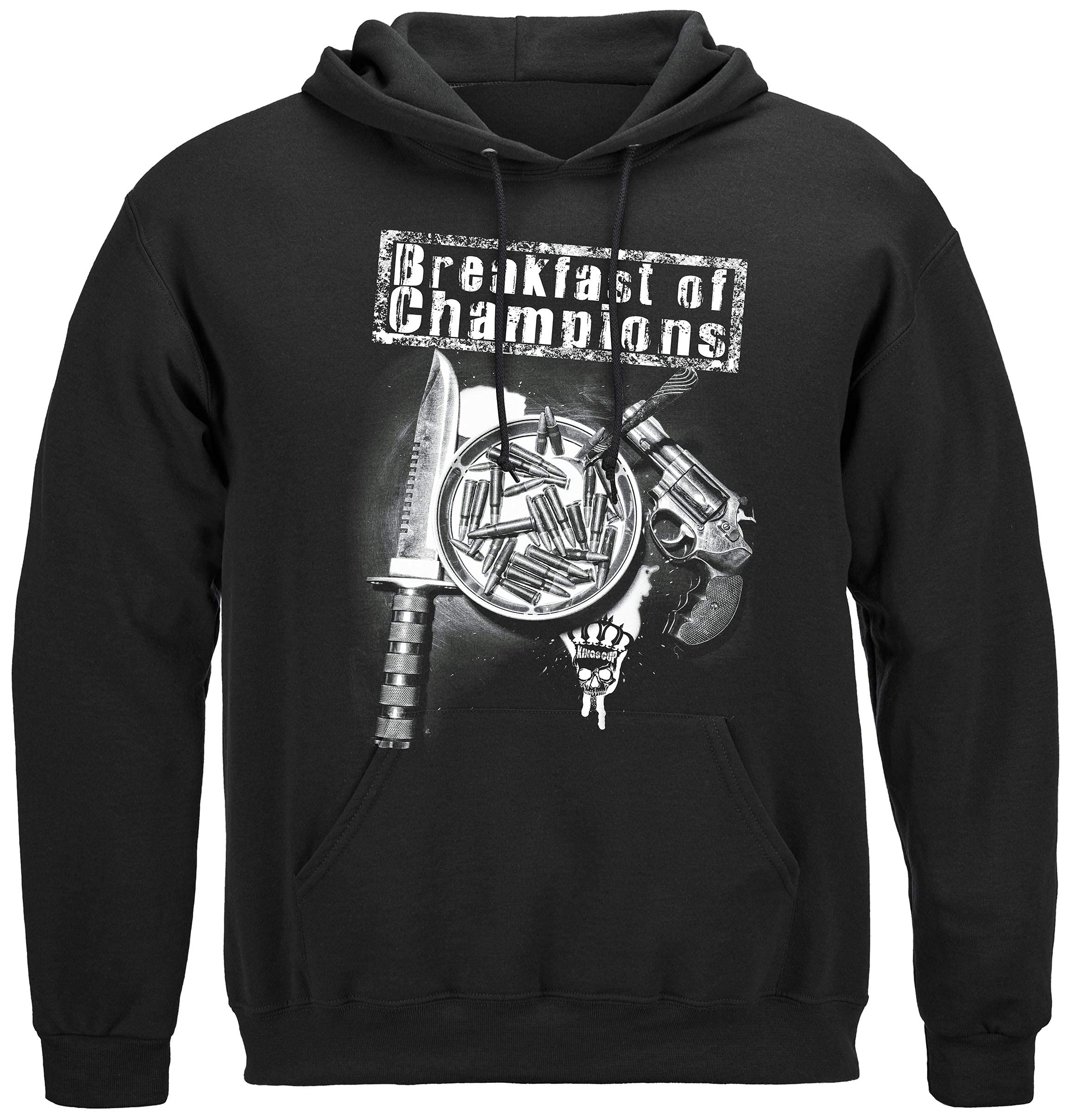 2nd Amendment Hooded Sweatshirt - Patriotic Gun Rights Apparel | Breakfast of Champions Design RN2209SW | Perfect for Shooting Range, Hunting & Political Rallies