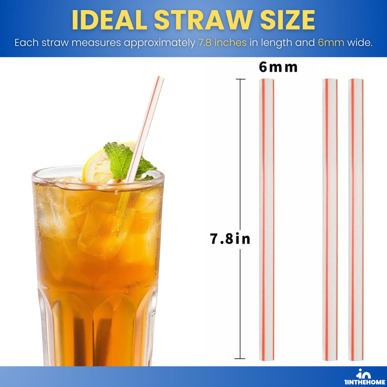 Eco-Friendly Disposable Plastic Straws - 500 Pack Red & White Striped for Parties, Drinks & Smoothies