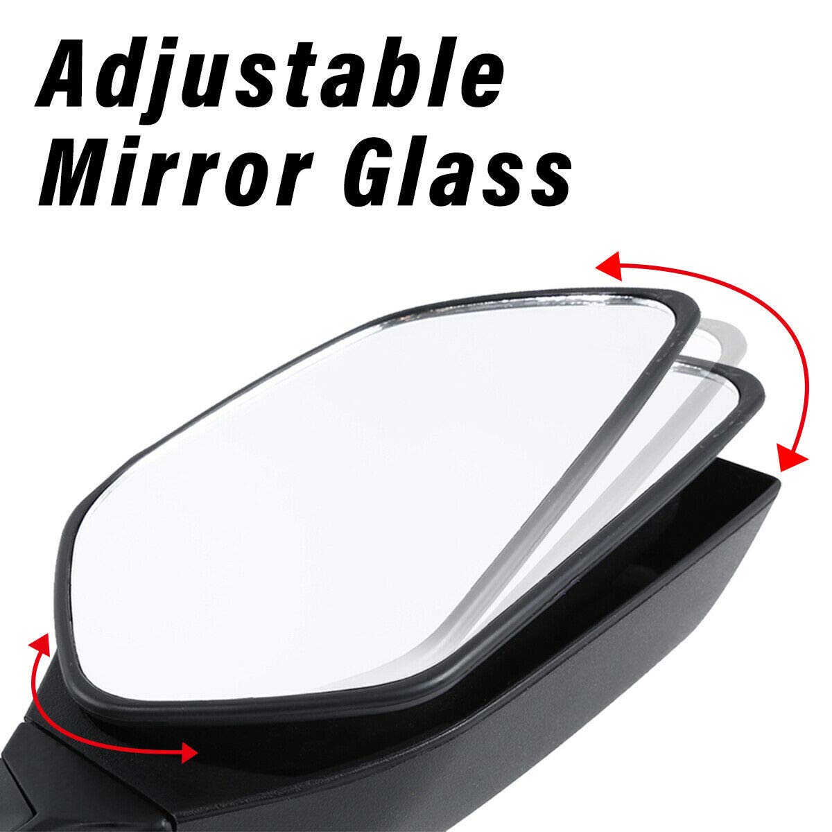TCMT Motorcycle Rear View Mirrors for Kawasaki Ninja ZX10R (2016-2023) - Universal Side Mirrors Replacement for Better Visibility & Safety Riding