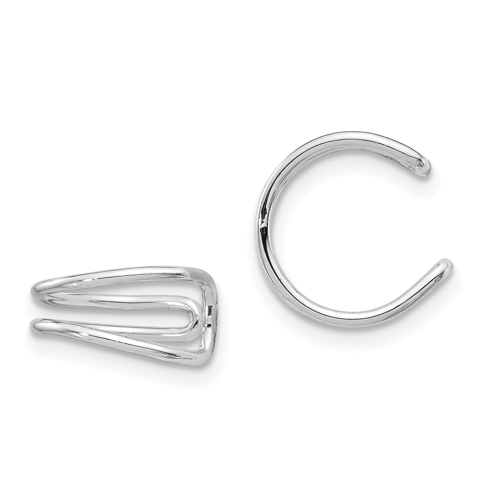 Stylish Sterling Silver Rhodium-Plated Adjustable Cuff Earrings for Women - Perfect for Parties, Weddings & Everyday Wear