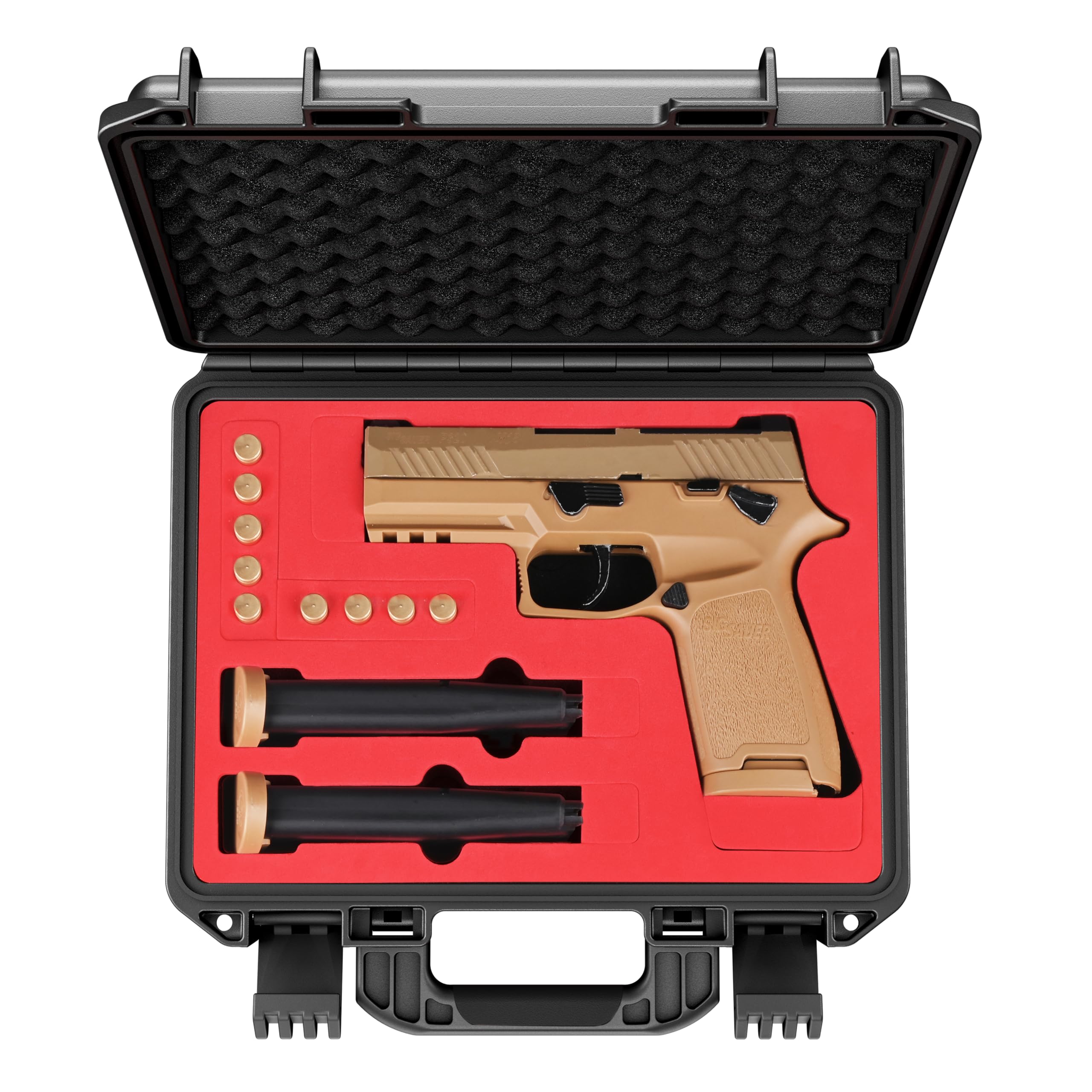 **SIG SAUER P322 & P365 Waterproof Lockable Hard Pistol Case with Pre-Cut Foam - TSA Approved Firearm Travel Case for Handguns (No Optics) - Ideal for Air Travel, Range Storage & Secure Transport**