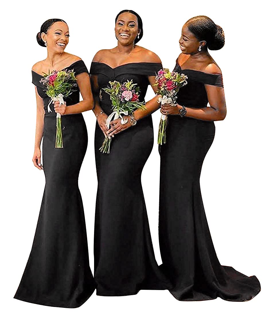 Elegant Off-The-Shoulder Mermaid Bridesmaid Dress - Long Formal Evening Gown for Women, Bodycon Prom Dress 2022 - Perfect for Weddings, Parties & Special Occasions