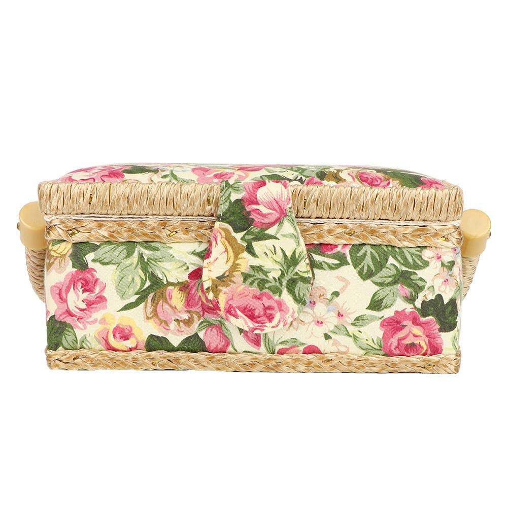 Household Sewing Basket with Comfortable Storage for Buttons & Scissors - Garden Rose Design | Perfect for Home Sewing, Crafting & DIY Projects
