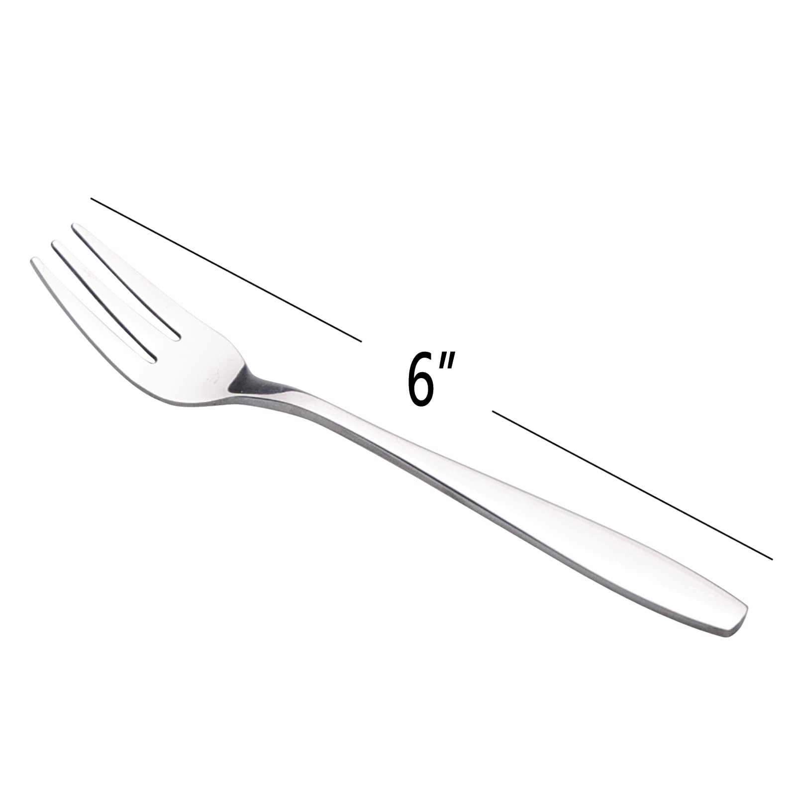 Pekky 12-Piece Stainless Steel 3-Tine Cake Forks Set - Elegant Dessert & Appetizer Forks for Parties, Weddings, and Fine Dining