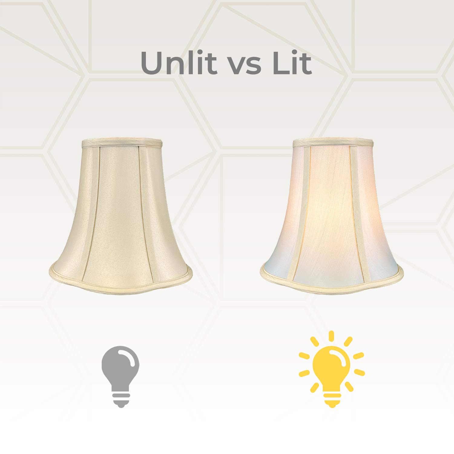 Royal Designs Flare Bottom Outside Corner Scallop Bell Lamp Shade - Beige, 8