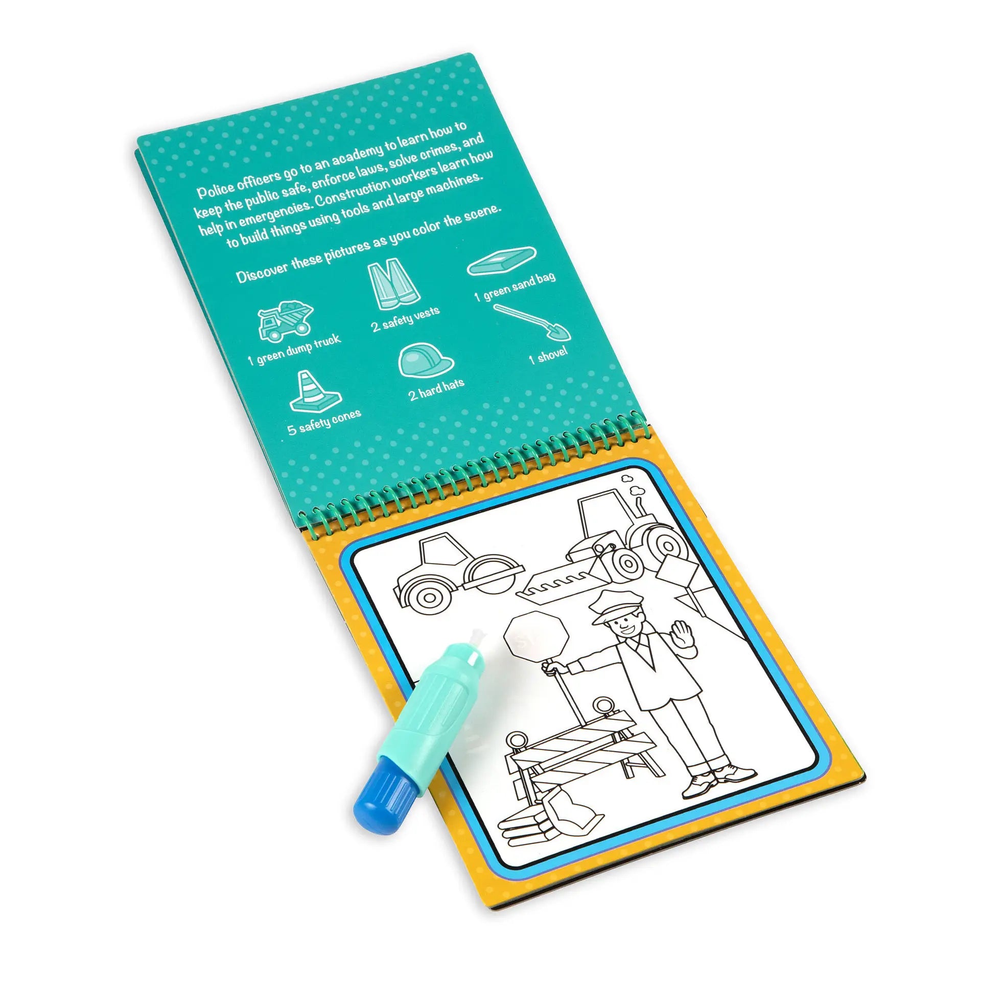 MND30180 ON THE GO Water Wow Occupations - Mess-Free Reusable Water Coloring Book for Kids Travel, Road Trips & Airplane Activities