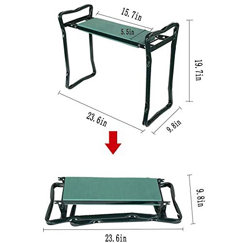 Foldable Garden Kneeler Seat with Tool Pouch - 23.5