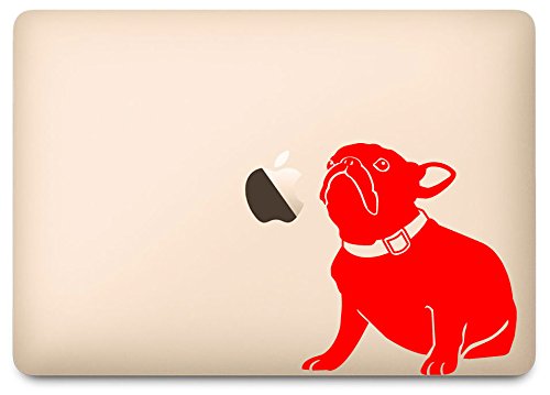 Red Bella French Bulldog Sitting Vinyl Decal Sticker for 12 Inch Laptop - Perfect for MacBook, Chromebook & Notebook Decoration