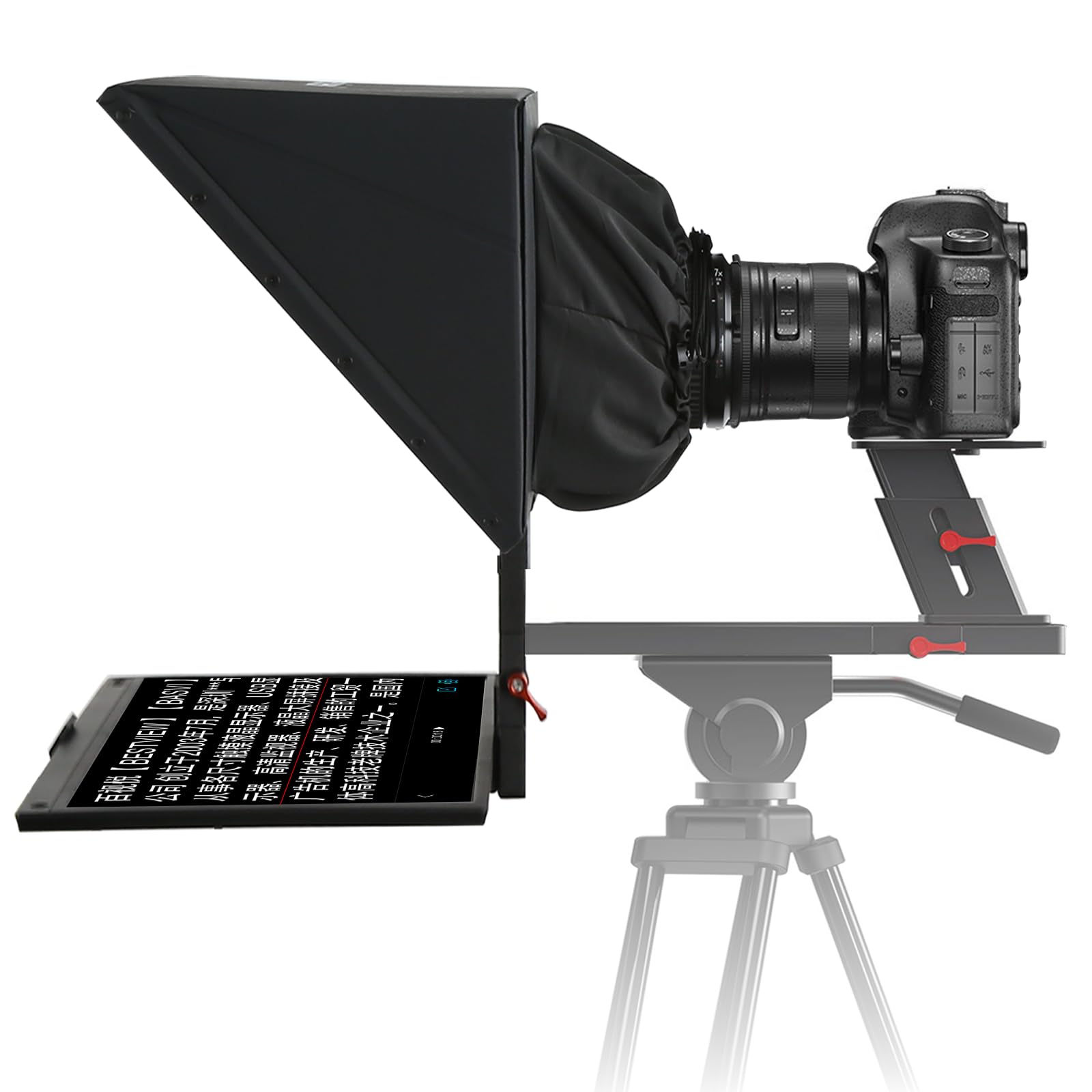 Desview TP170 17-Inch Professional Teleprompter with High Clarity Glass, Aluminum Alloy Adjustable Stand & Remote Control - Compatible with iPad, DSLR, Camcorders - Easy Setup with Carrying Case for Video Production, Live Streaming, YouTube Content Creation & Professional Presentations