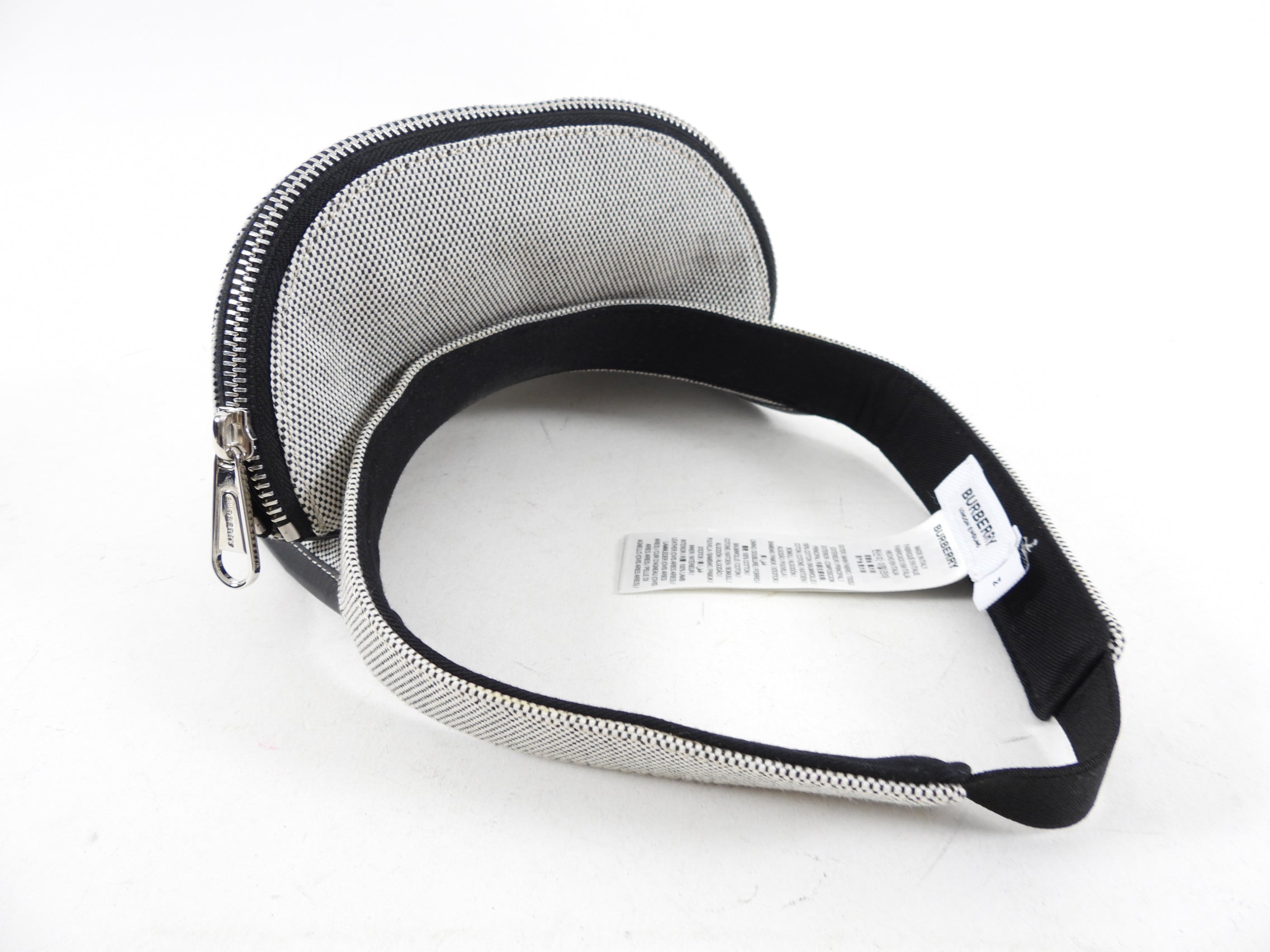 Burberry Canvas Visor Hat with Zip Pouch - Stylish Sun Protection for Outdoor Activities, Golf, Tennis & Beach