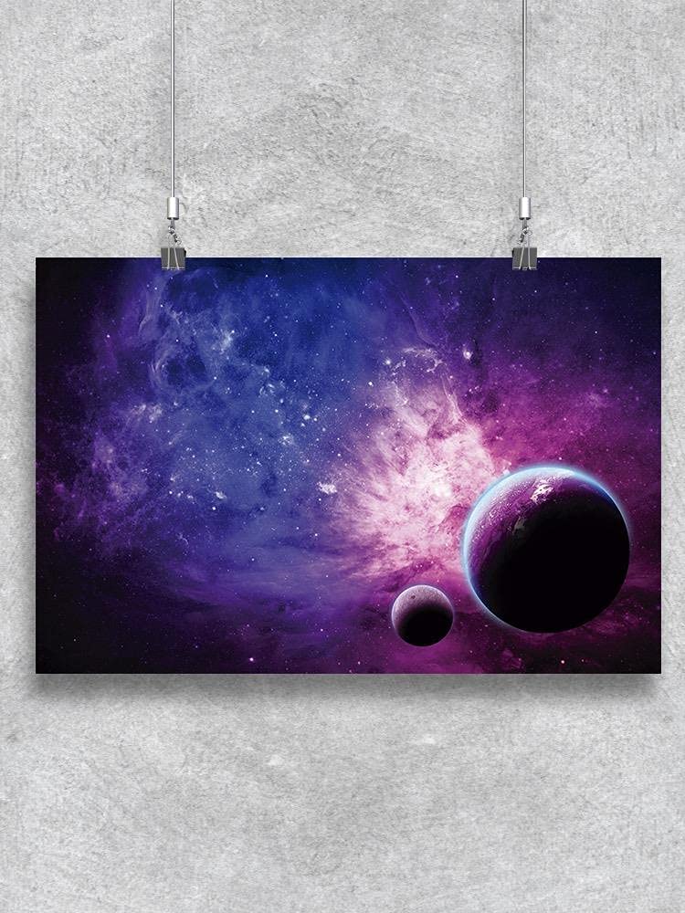 Smartprints Pink Planet And Nebula Poster - Space Themed Wall Art for Bedroom, Living Room & Office Decor - Perfect Gift for Astronomy Lovers