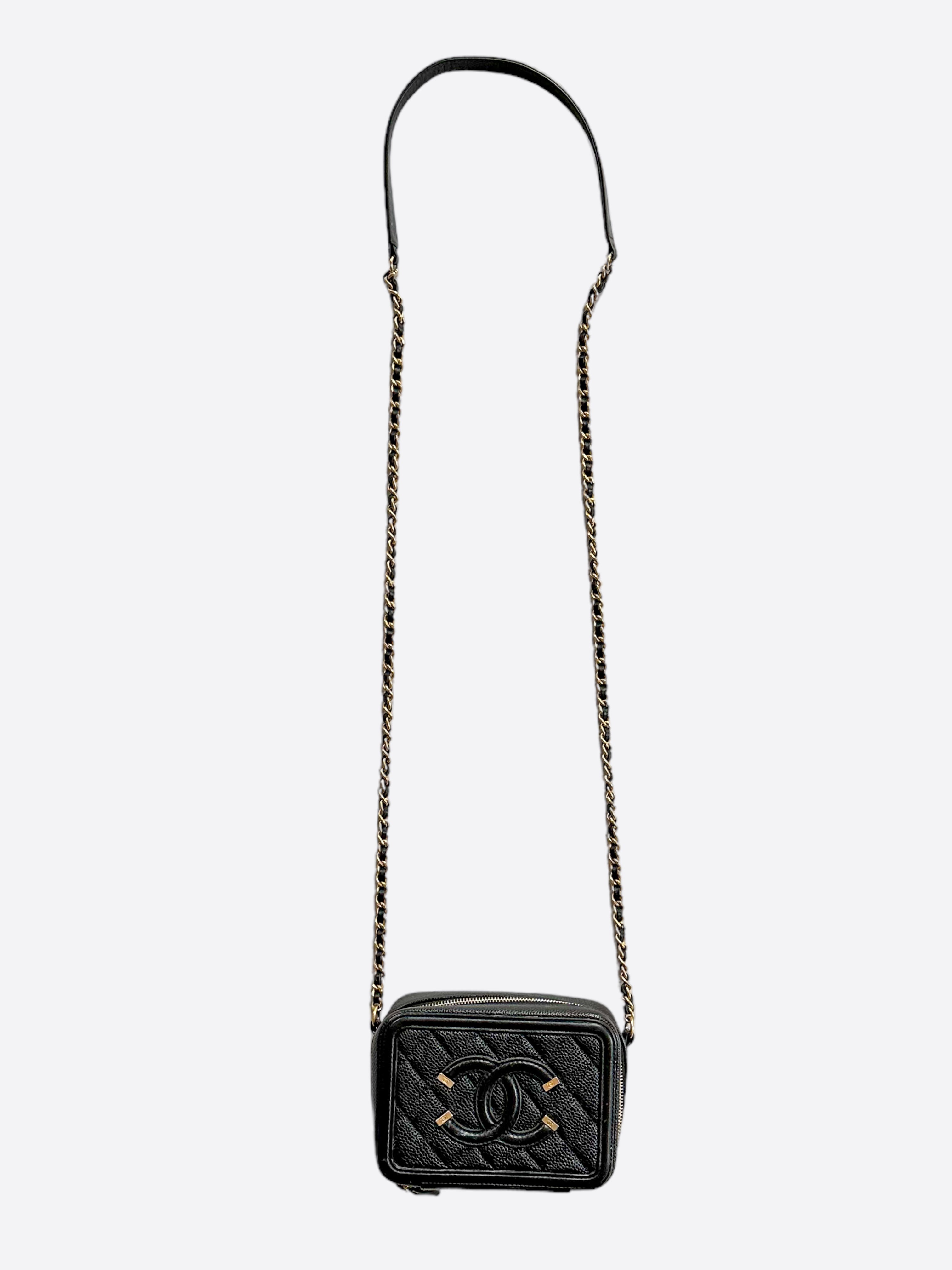 Chanel Black Quilted Caviar Leather Filigree Vanity Bag - Luxury Crossbody Purse for Women, Perfect for Evening Parties & Special Occasions