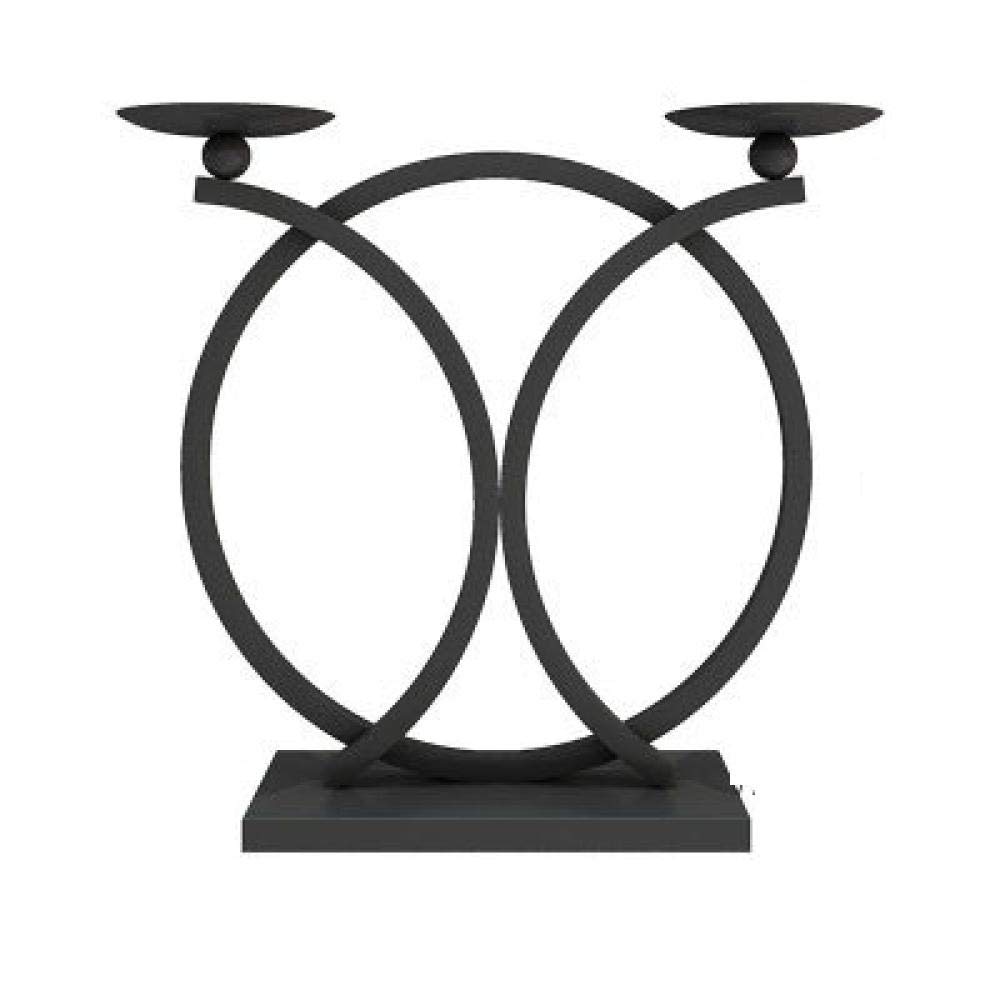 Metal Round Ring Candle Holder - Elegant Iron Sculpture Bust Candle Stand for Home Decor, Wedding Centerpiece & Romantic Dinner Ambiance