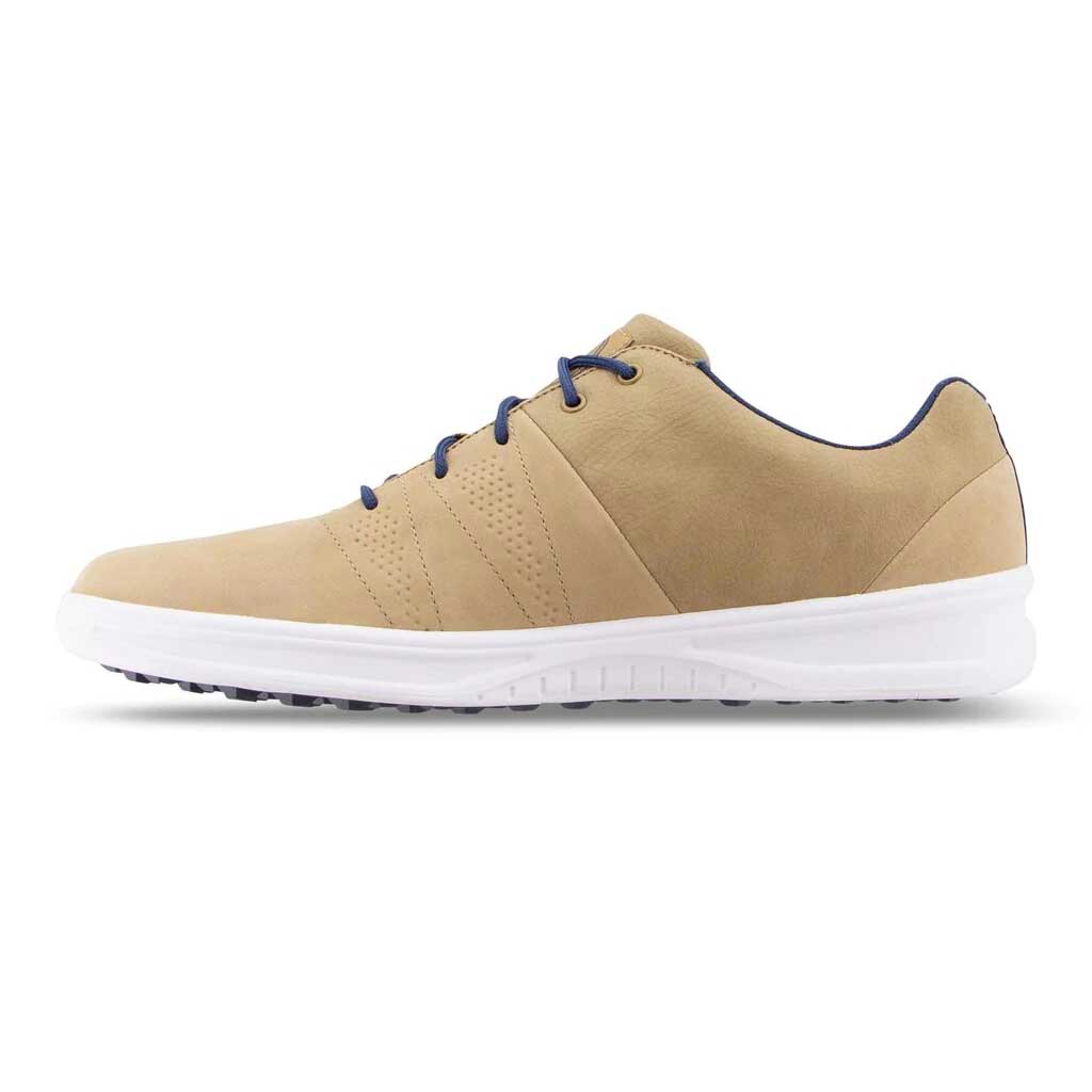 FootJoy Contour Casual Tan Men's Golf Shoes - Comfortable Spiked Golf Footwear for Walking Courses | Perfect for Weekend Golfers & Clubhouse Style