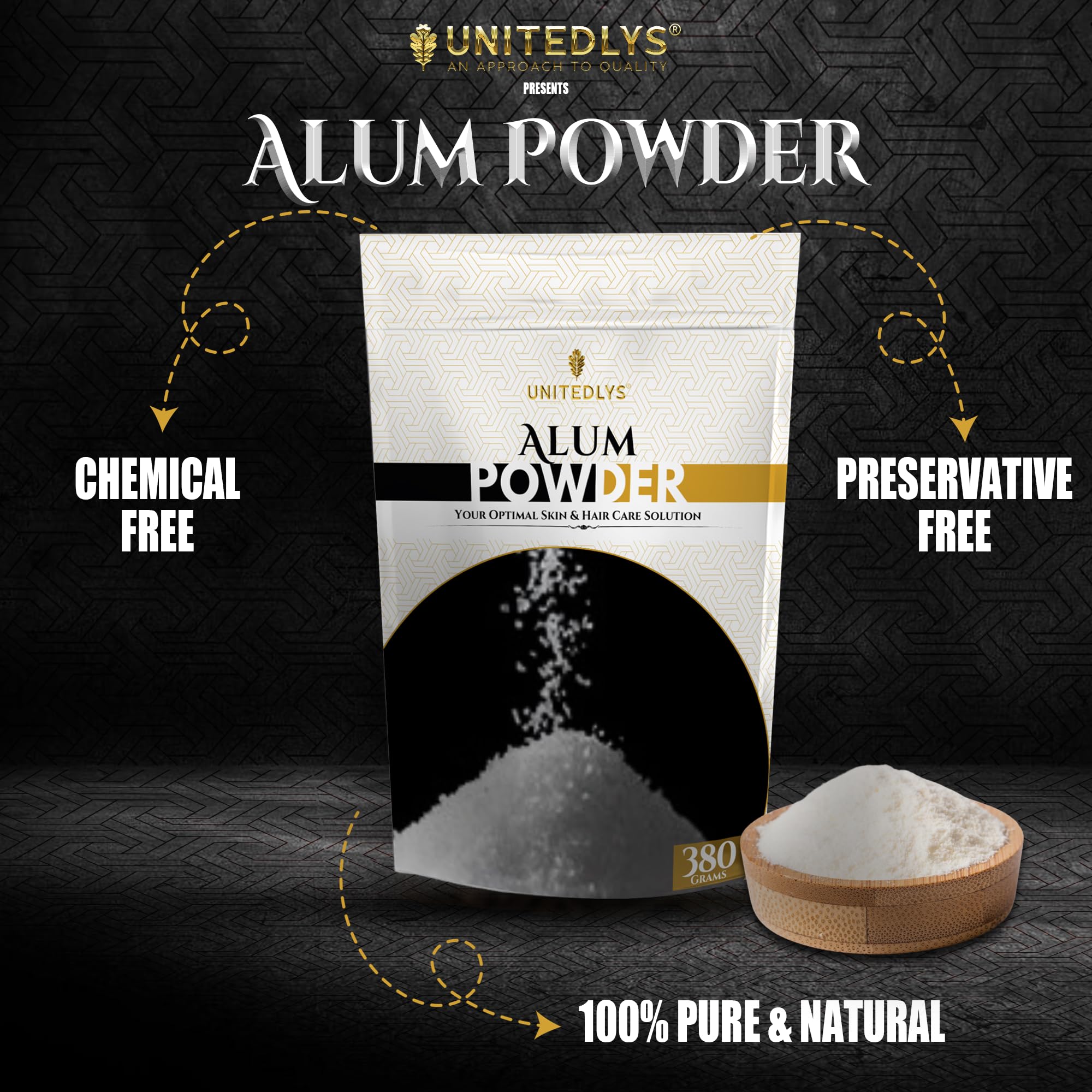 Organic Alum Powder for Skin Tightening & Acne Care - 380g | Pure Fitkari Stone Powder for Face Glow & Pore Cleansing | Natural Skin Whitening Solution | Perfect for Daily Skincare & Beauty Routine