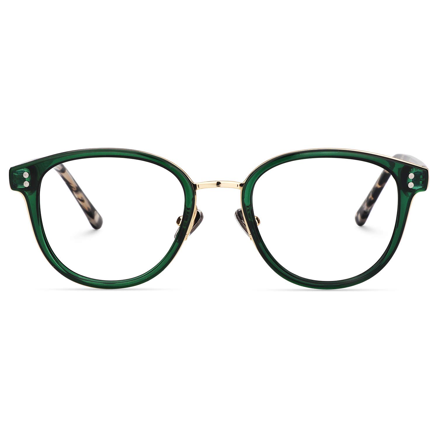 Retro Round Blue Light Blocking Glasses for Women - 100% UV400 Protection Anti Eyestrain Matte Frame (FX0536) - Perfect for Computer Work, Gaming & Screen Time